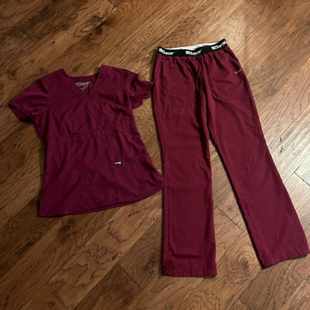 Grey’s Anatomy Maroon Scrub Set